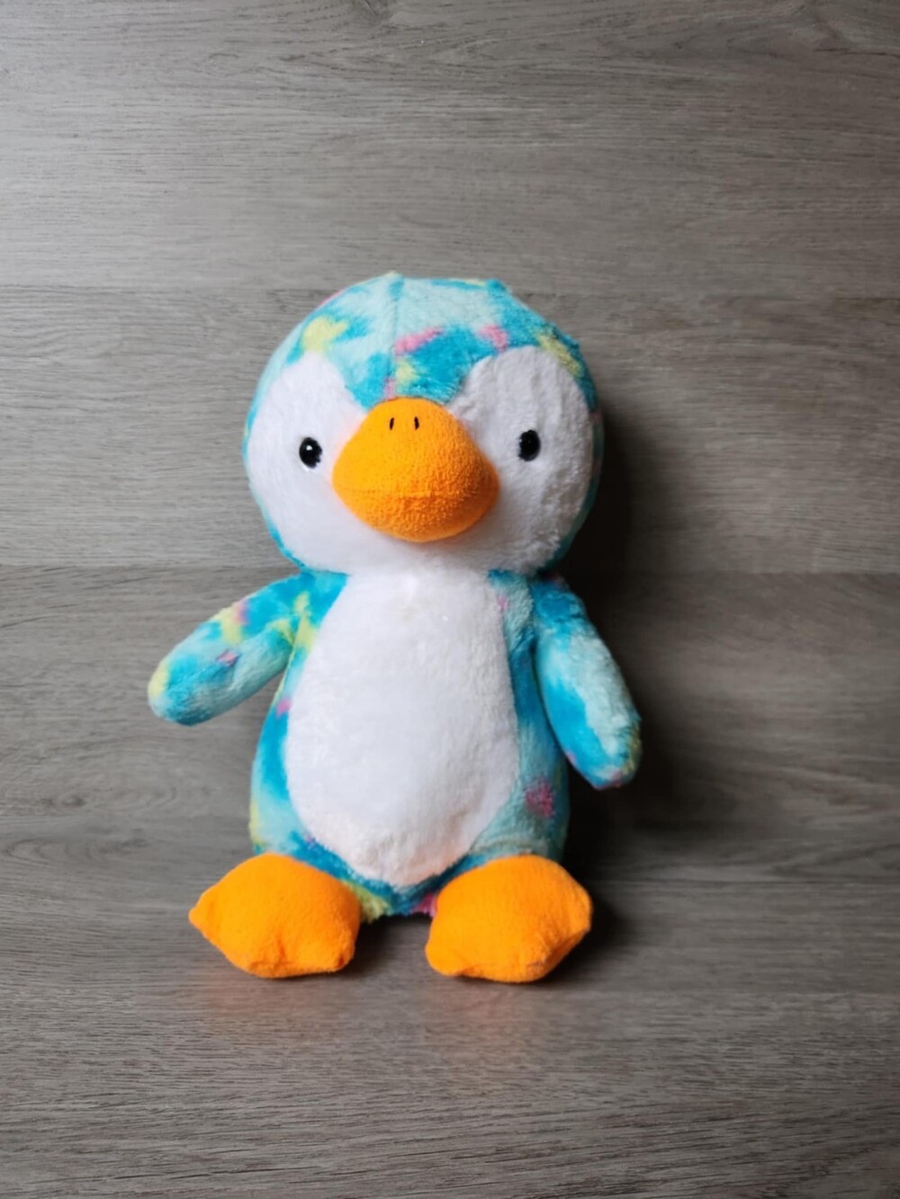 Kellytoy Penguin Plush 12” Colorful Blue Tye Dye Stuffed Animal Toy Bird